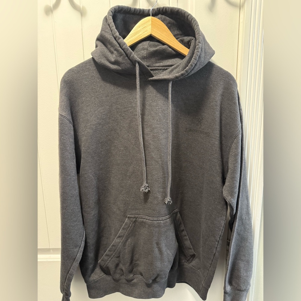 Browning Grey Hoodie — Classic Fit, Super Soft, Minimalist Logo size medium